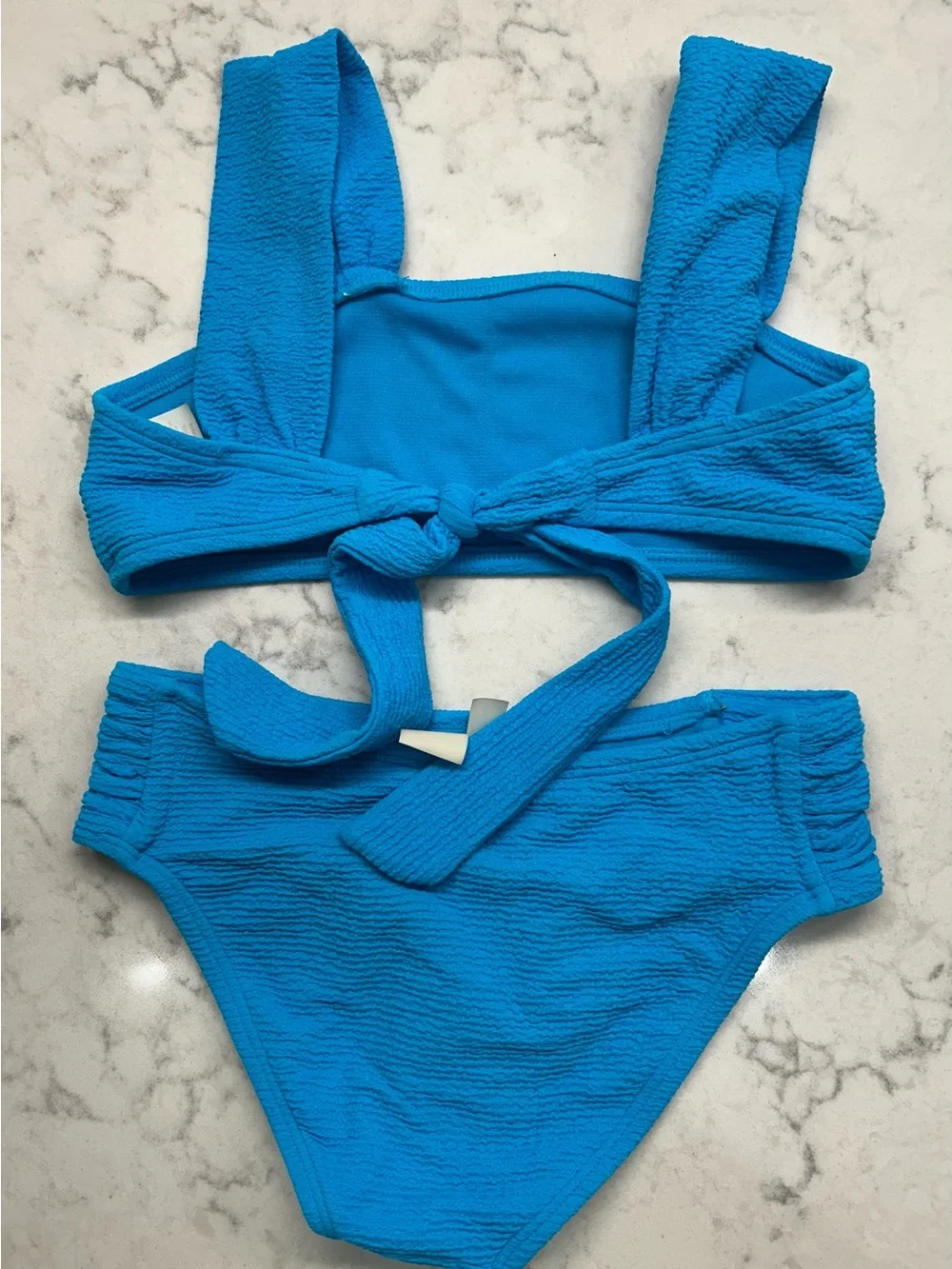 GB girls Pink and Blue Textured Kids Bikini Swimsuits